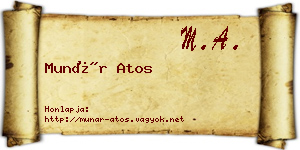 Munár Atos névjegykártya
